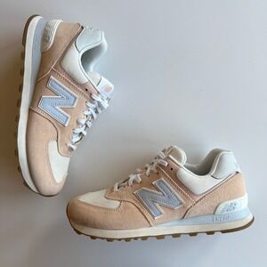 New Balance 574 Rose Water Sea Salt Colorway Lace Up Sneakers womens 9